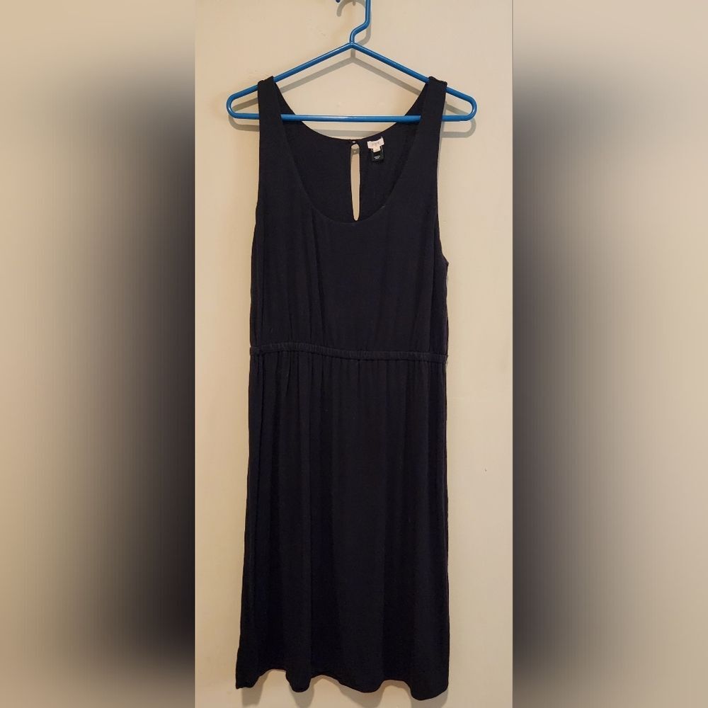 J. Crew Classic Black Midi Dress